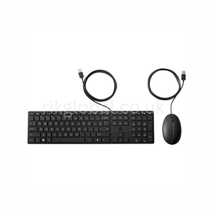HP 320MK USB Wired Keyboard & Mouse Combo for Windows Notebooks - Ergonomic, Quiet & Optical